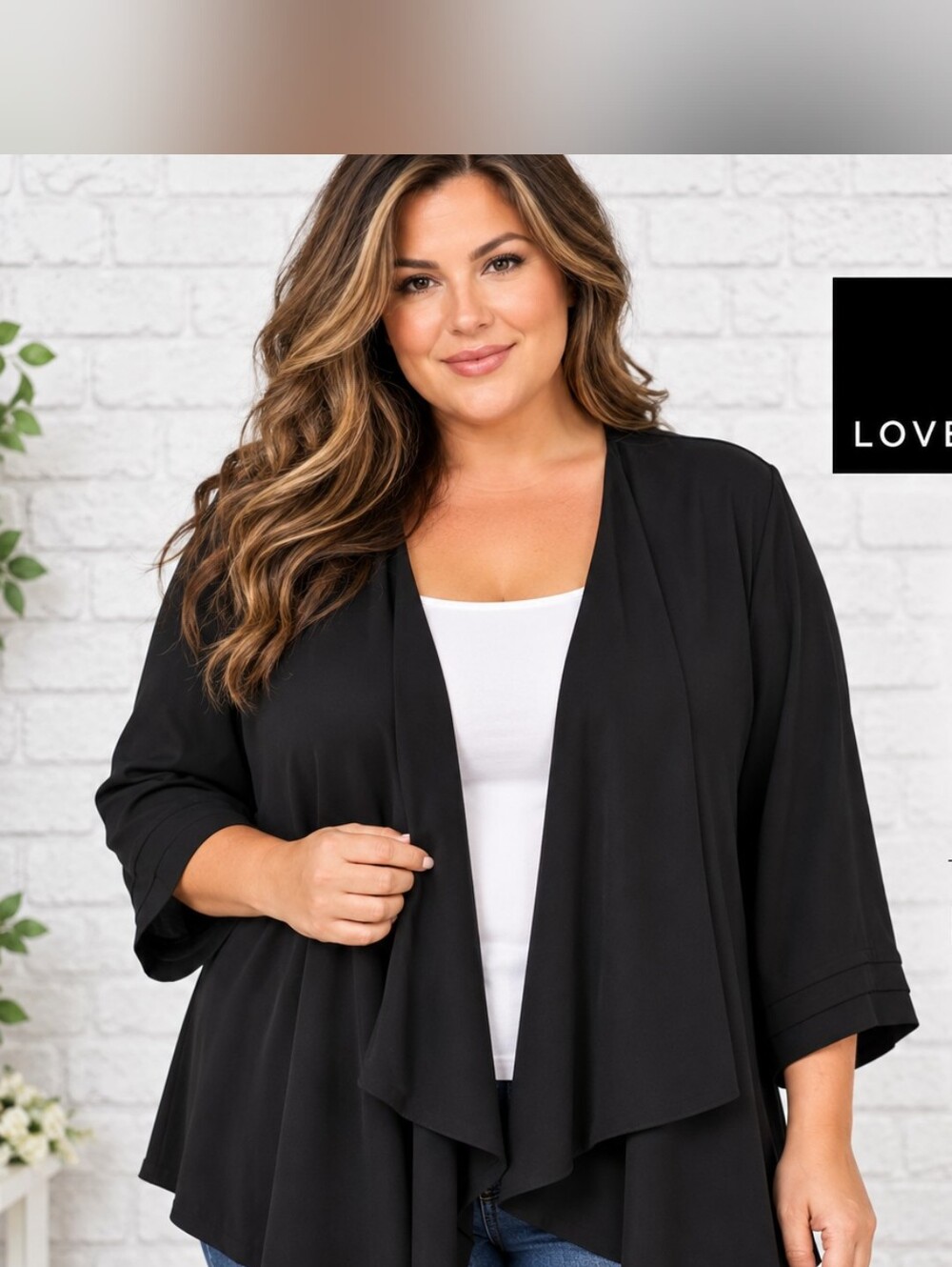 Love & Legend Black Draped Cardigan 4X NWT